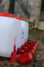 Load image into Gallery viewer, 10 L Automatic Chicken Water Dispenser – 360° Access, 10 Outlets, Float Valve, and Easy-Clean Design