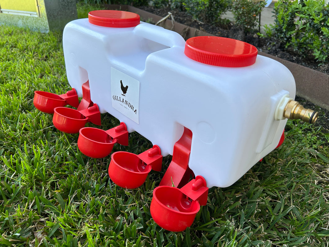 10 L Automatic Chicken Water Dispenser – 360° Access, 10 Outlets, Float Valve, and Easy-Clean Design